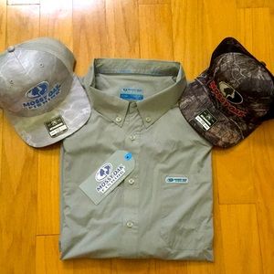 MOSSY OAK FISHING OFFSHORE FISHING SHIRT AND HATS